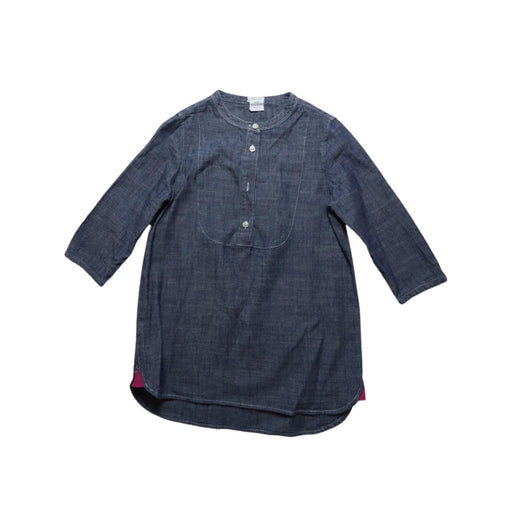A Navy Long Sleeve Dresses from Crewcuts in size 6T for girl. (Front View)