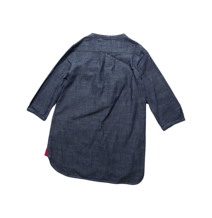 A Navy Long Sleeve Dresses from Crewcuts in size 6T for girl. (Back View)