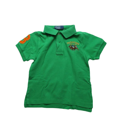 A Green Short Sleeve Polos from Polo Ralph Lauren in size 2T for boy. (Front View)