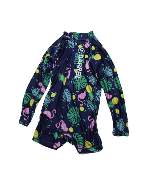A Navy Swimsuits from Barrel in size 4T for girl. (Front View)