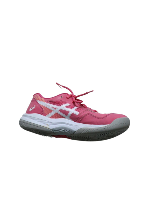 A Pink Sneakers from ASICS in size 11Y for girl. (Front View)