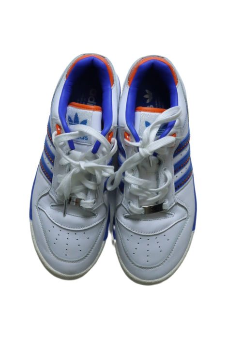 A Blue Sneakers from Adidas in size 12Y for girl. (Back View)