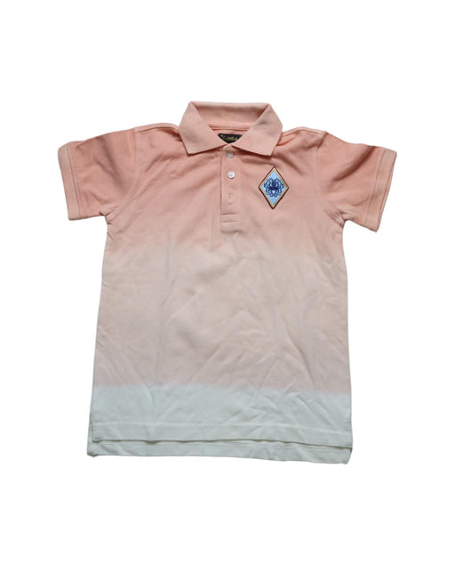 A Pink Short Sleeve Polos from Velveteen in size 6T for boy. (Front View)