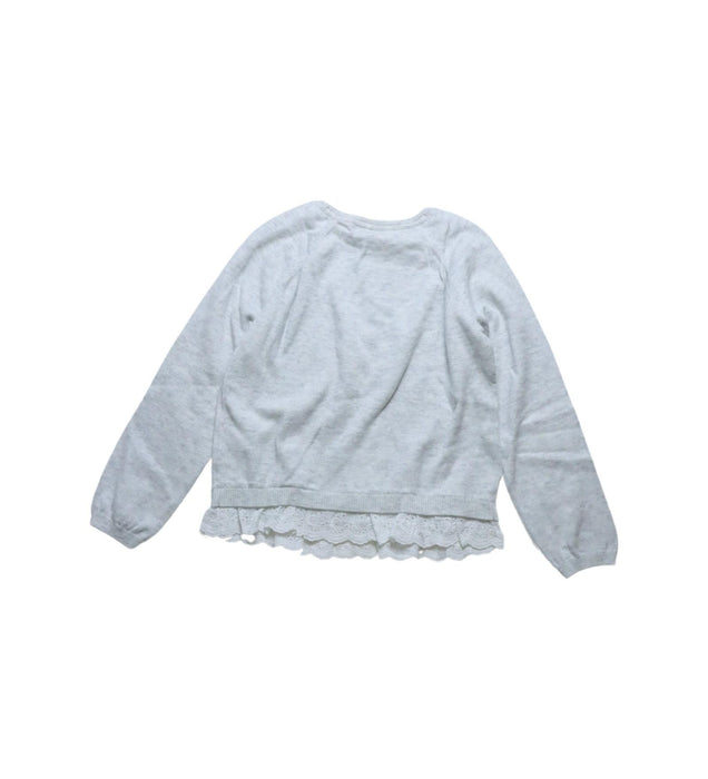 A Grey Knit Sweaters from The Little White Company in size 4T for girl. (Back View)
