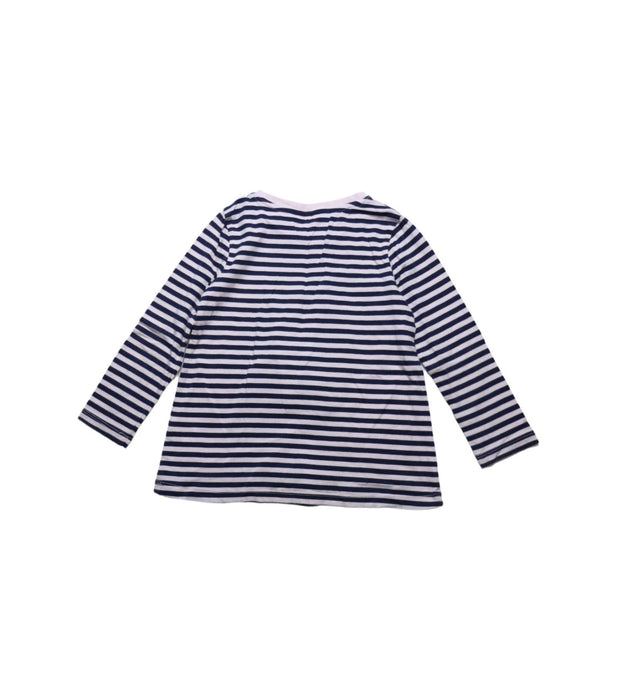 A Navy Long Sleeve Tops from Seed in size 4T for girl. (Back View)