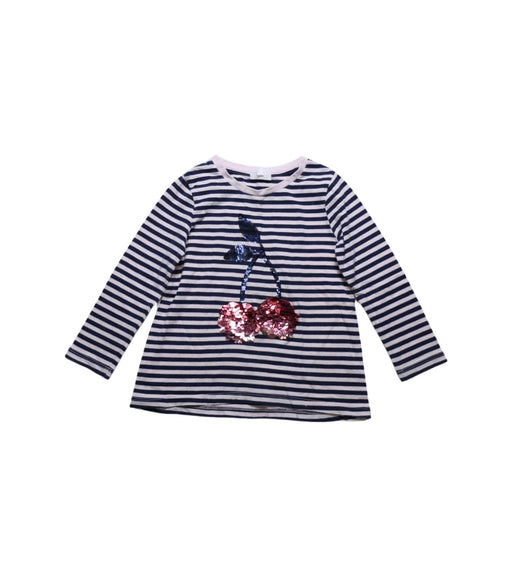 A Navy Long Sleeve Tops from Seed in size 4T for girl. (Front View)