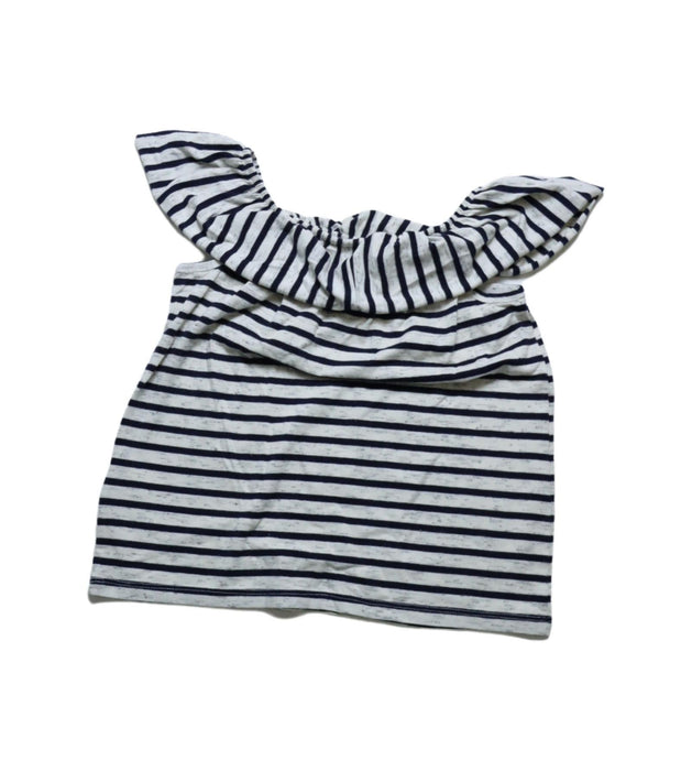 A Navy Sleeveless Tops from Seed in size 4T for girl. (Back View)