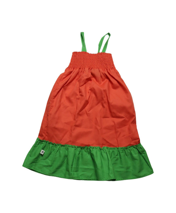 A Red Sleeveless Dresses from Mini Rodini in size 12-18M for girl. (Back View)