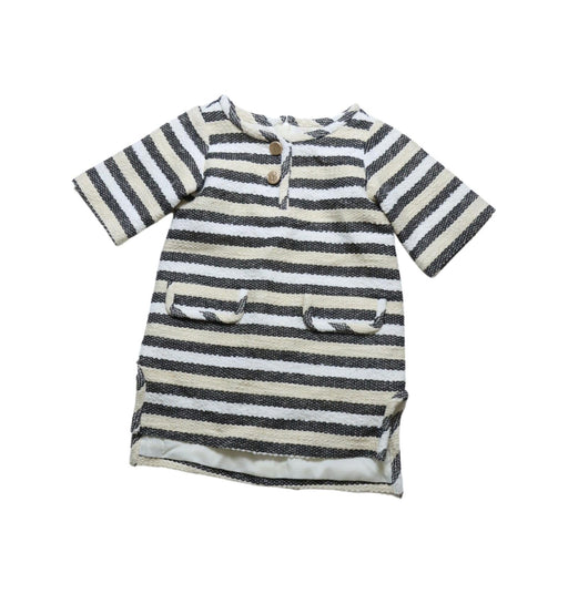 A Navy Short Sleeve Dresses from Sisland in size 6-12M for girl. (Front View)