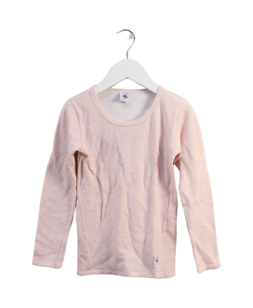 A Pink Long Sleeve T Shirts from Petit Bateau in size 8Y for girl. (Front View)