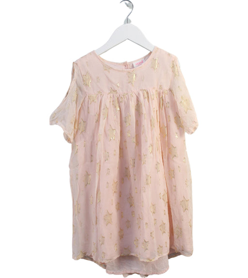 A Peach Short Sleeve Dresses from Seed in size 8Y for girl. (Front View)