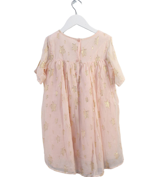 A Peach Short Sleeve Dresses from Seed in size 8Y for girl. (Back View)