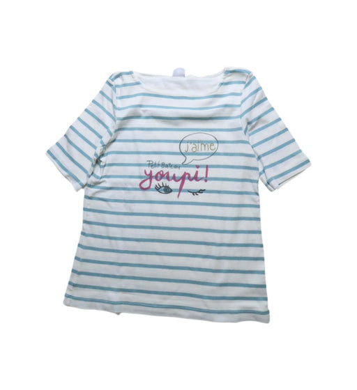 A Blue T Shirts from Petit Bateau in size 10Y for girl. (Front View)