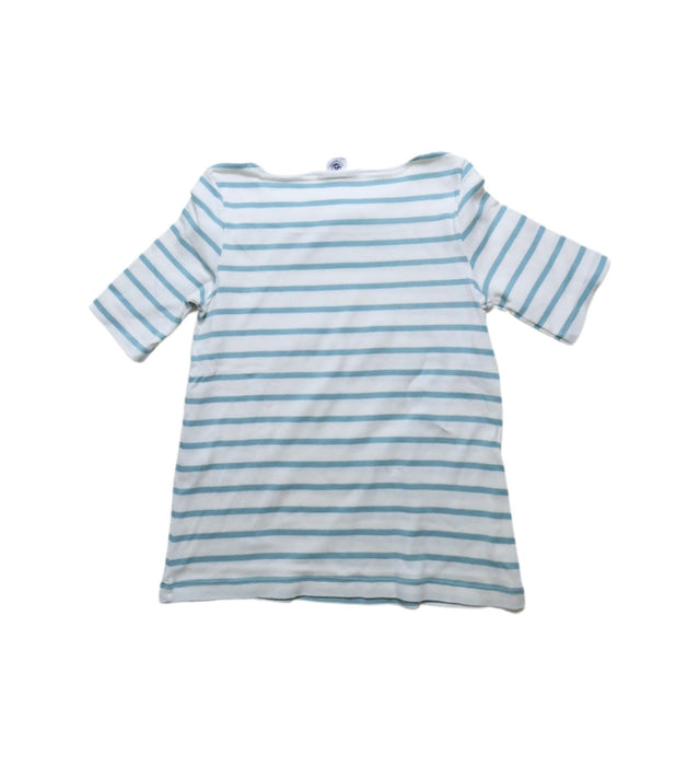 A Blue T Shirts from Petit Bateau in size 10Y for girl. (Back View)