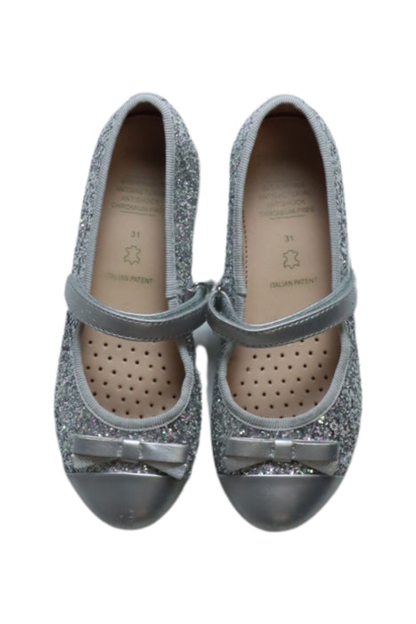 A Silver Flats from Geox in size 6T for girl. (Back View)