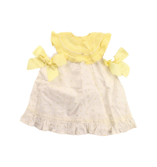A White Sleeveless Dresses from Foque in size 3-6M for girl. (Front View)