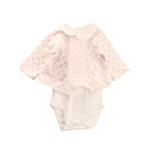 A Pink Bodysuits from Jacadi in size 0-3M for girl. (Front View)