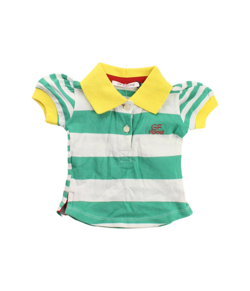 A Green Short Sleeve Polos from GF Ferre in size 0-3M for girl. (Front View)