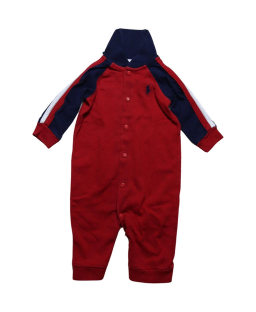 A Red Long Sleeve Jumpsuits from Ralph Lauren in size 0-3M for boy. (Front View)