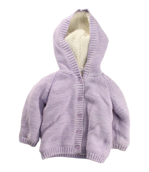 A Purple Cardigans from Seed in size 6-12M for girl. (Front View)