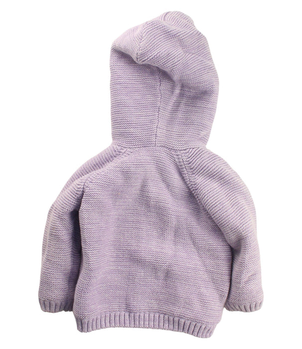 A Purple Cardigans from Seed in size 6-12M for girl. (Back View)