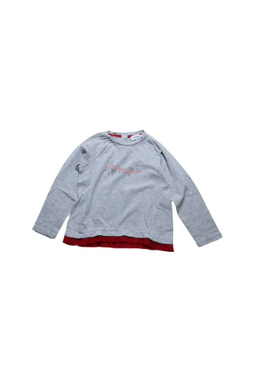 A Grey Long Sleeve Tops from Emporio Armani in size 3T for girl. (Front View)