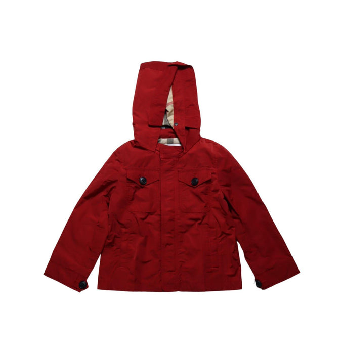 A Red Lightweight Jackets from Burberry in size 2T for girl. (Front View)