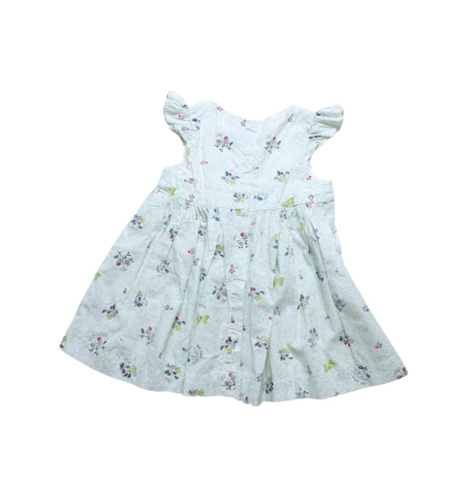 A Green Sleeveless Dresses from Petit Bateau in size 6-12M for girl. (Back View)