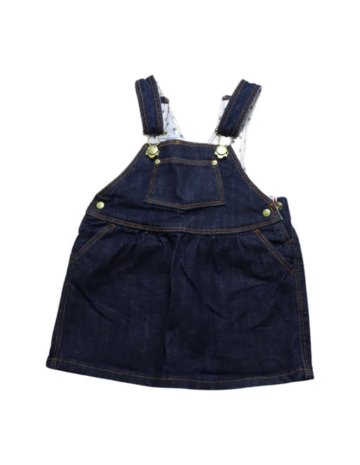 A Navy Overall Dresses from Petit Bateau in size 6-12M for girl. (Front View)
