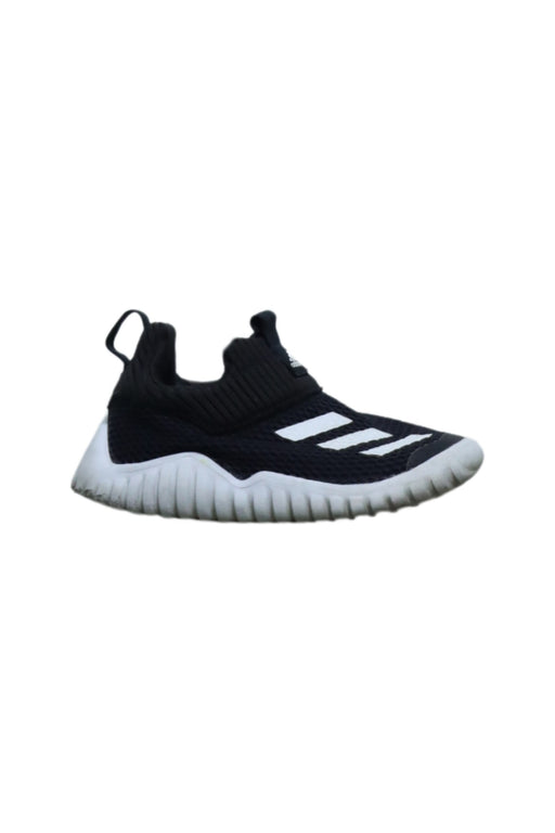 A Black Slip Ons from Adidas in size 3T for neutral. (Front View)