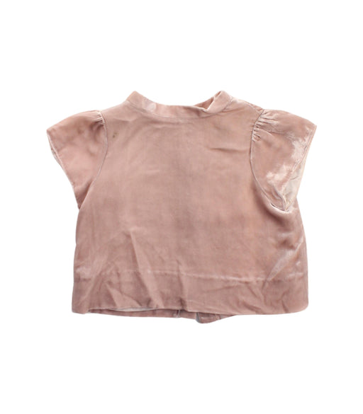 A Peach Short Sleeve Tops from Bonpoint in size 3T for girl. (Front View)