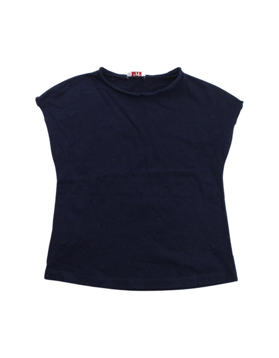A Blue Sleeveless Tops from Il Gufo in size 4T for girl. (Front View)