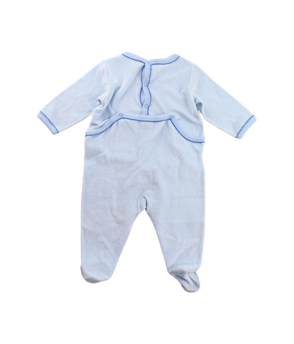 A Blue Onesies from Petit Bateau in size 3-6M for boy. (Back View)