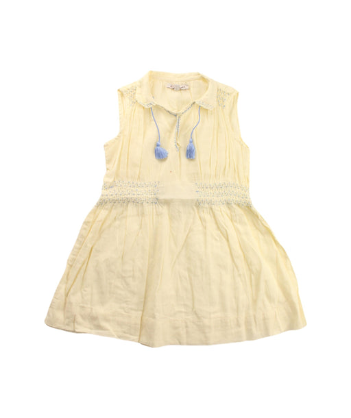 A Yellow Sleeveless Dresses from Caramel in size 3T for girl. (Front View)