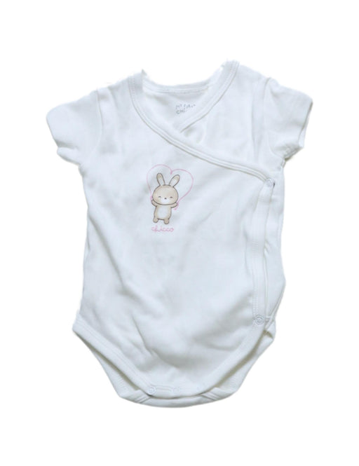 A Ivory Short Sleeve Bodysuits from Chicco in size 0-3M for neutral. (Front View)