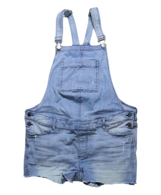 A Blue Overall Shorts from DL1961 in size XS for maternity. (Front View)