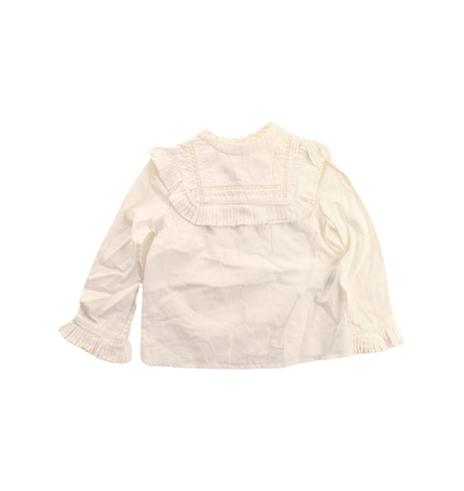 A White Long Sleeve Tops from Bonpoint in size 4T for girl. (Front View)