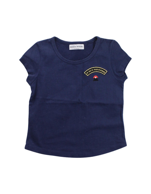 A Blue Short Sleeve T Shirts from Sonia Rykiel in size 4T for girl. (Front View)