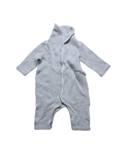 A Grey Long Sleeve Jumpsuits from Ralph Lauren in size 0-3M for boy. (Front View)