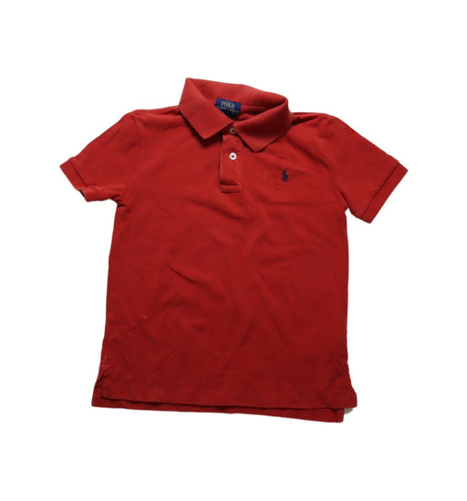 A Red Short Sleeve Polos from Polo Ralph Lauren in size 7Y for boy. (Front View)