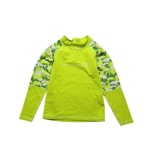 A Yellow Rash Guards from Aquasport in size 8Y for boy. (Front View)