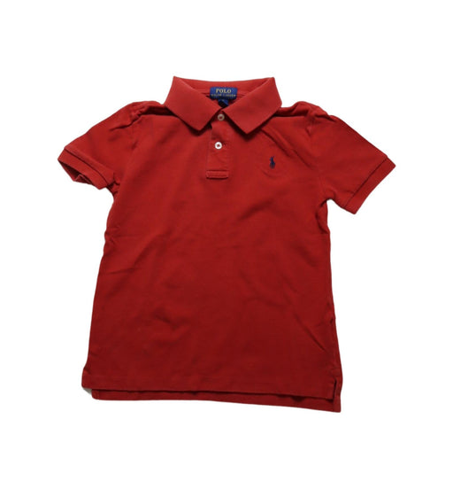 A Red Short Sleeve Polos from Polo Ralph Lauren in size 7Y for boy. (Front View)