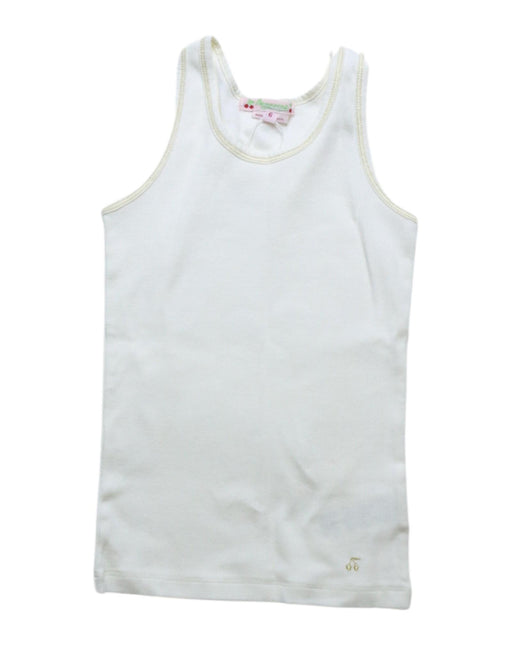 A Ivory Sleeveless Tops from Bonpoint in size 6T for girl. (Front View)