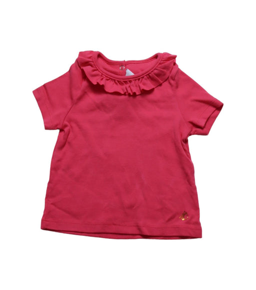 A Pink Short Sleeve Tops from Petit Bateau in size 6-12M for girl. (Front View)