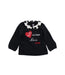 A Black Long Sleeve Tops from Moschino in size 6-12M for girl. (Front View)