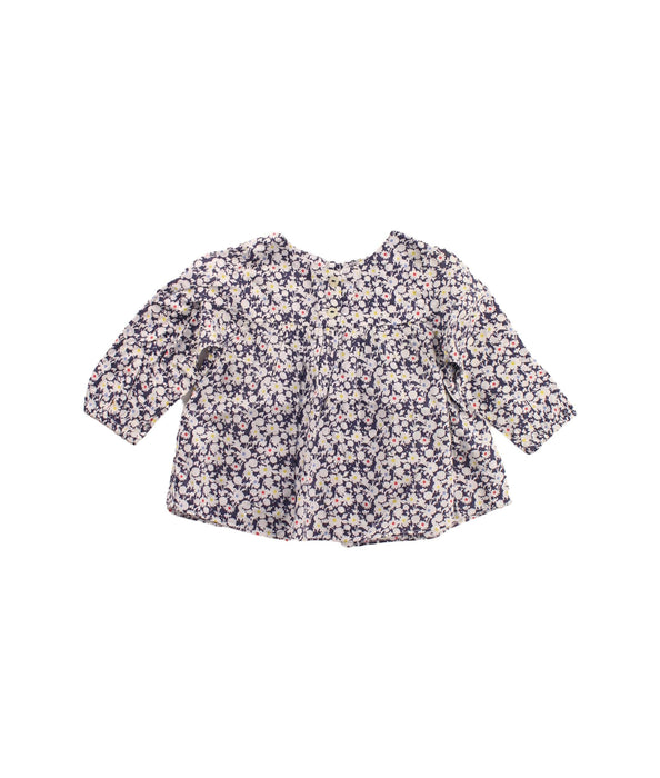 A Blue Long Sleeve Tops from Jacadi in size 3-6M for girl. (Front View)