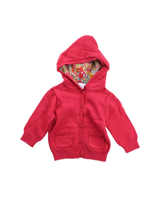 A Red Cardigans from Jacadi in size 3-6M for girl. (Front View)