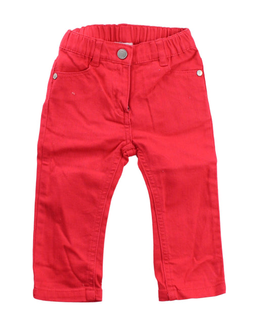 A Red Casual Pants from Jacadi in size 6-12M for girl. (Front View)