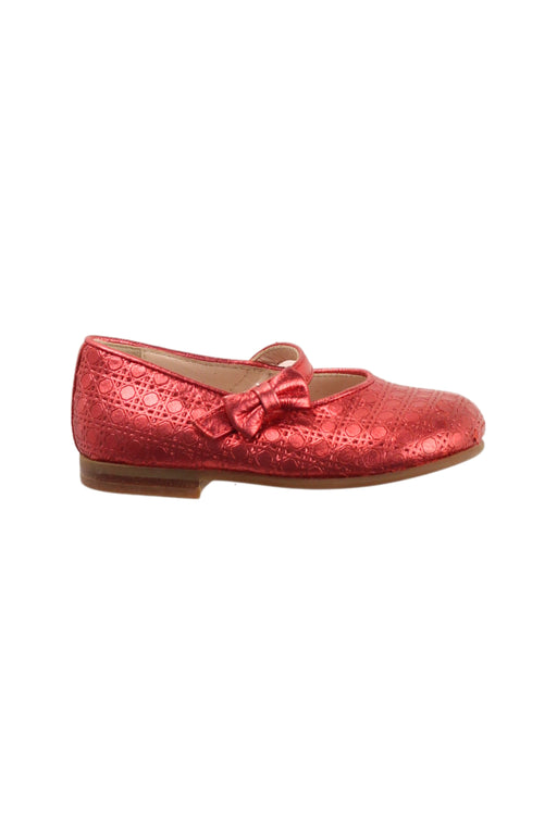 A Red Flats from Dior in size 12-18M for girl. (Front View)
