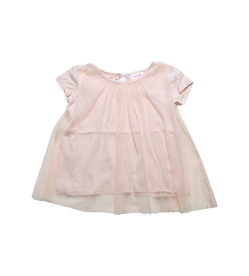 A Pink Short Sleeve Tops from Seed in size 3T for girl. (Front View)